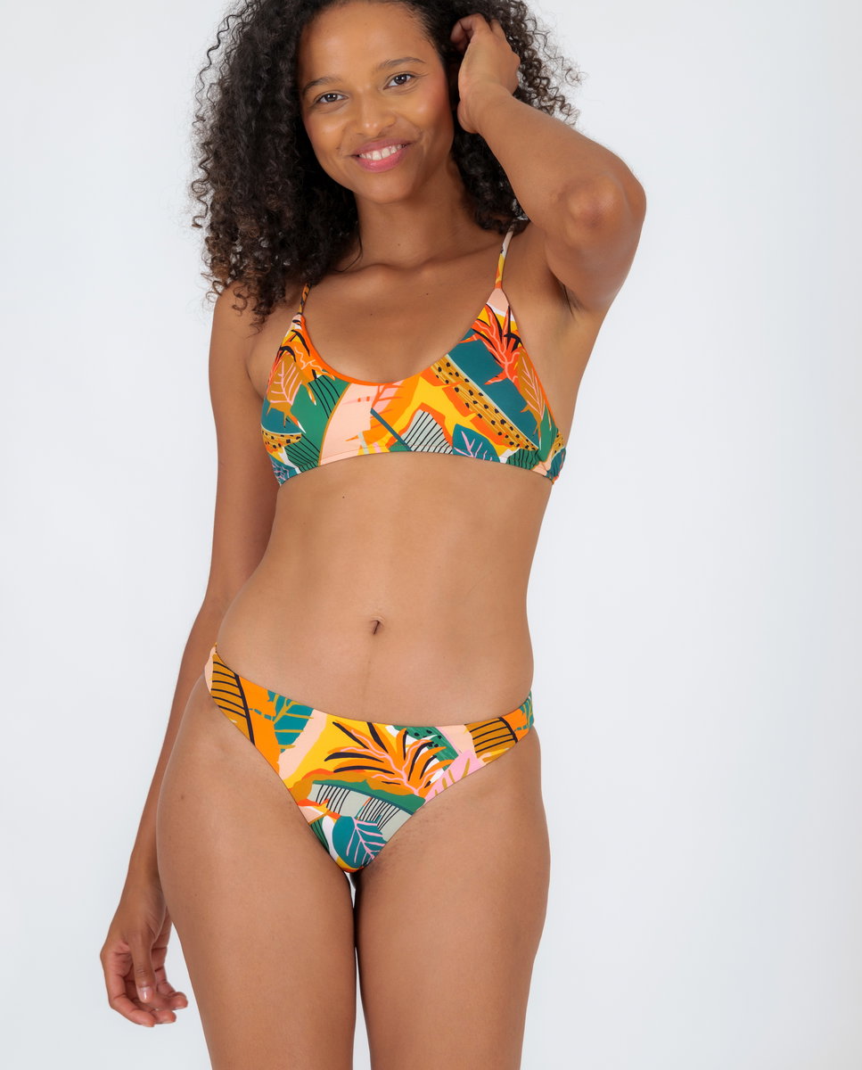 Braga de bikini brasileña estampada - Río de Sol - Azul fumé Azul fumé-2