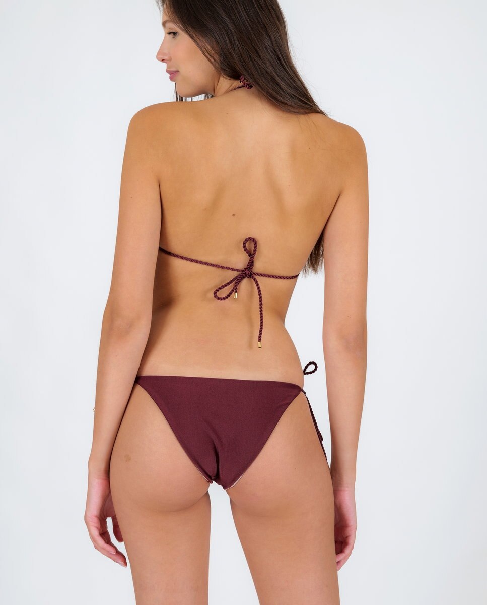 Braga de bikini con lazo lisa - Río de Sol - Beige Beige-3