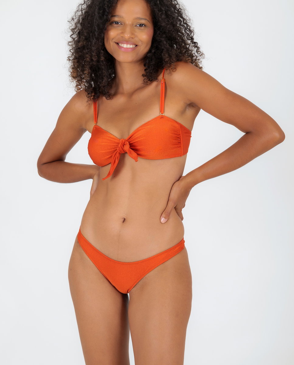 Braga de bikini brasileña lisa - Río de Sol - Naranja volcanico Naranja volcanico-2