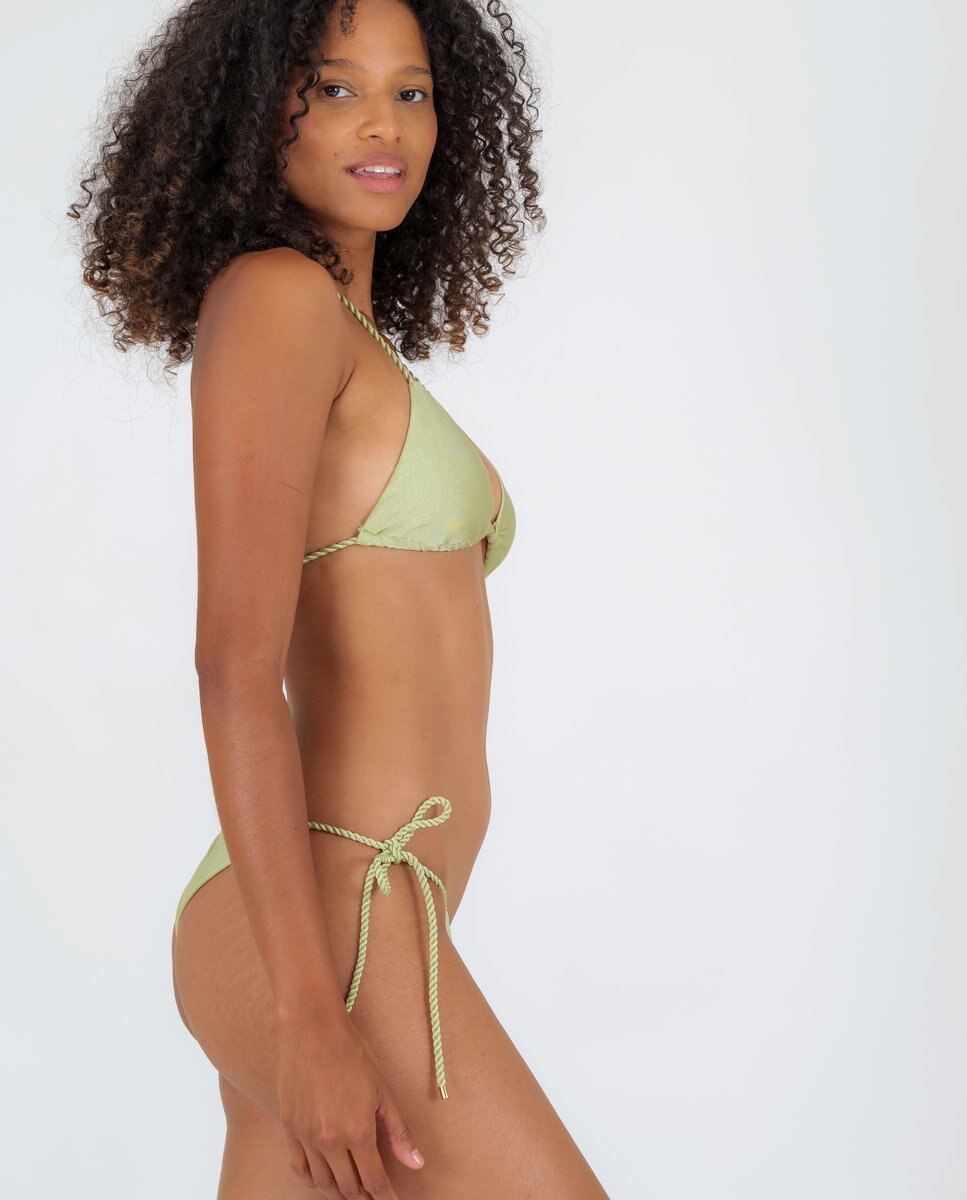 Braga de bikini con lazo lisa - Río de Sol - Verde Oliva Verde Oliva-4