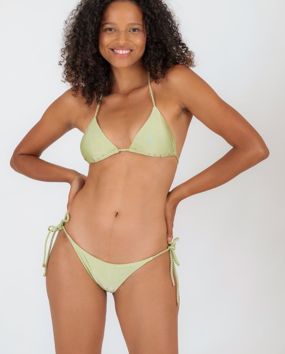 Braga de bikini con lazo lisa - Río de Sol - Verde Oliva Verde Oliva-2