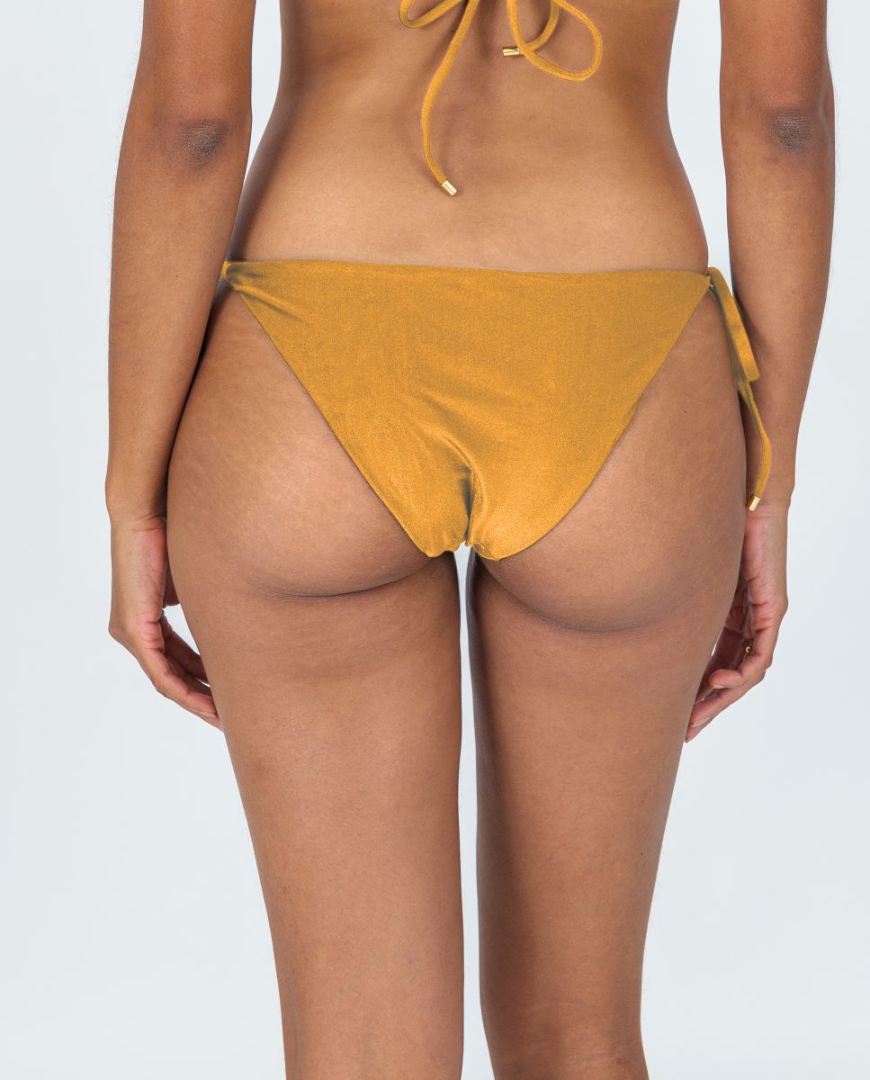 Braga de bikini con lazo lisa - Río de Sol - Oro Oro-2