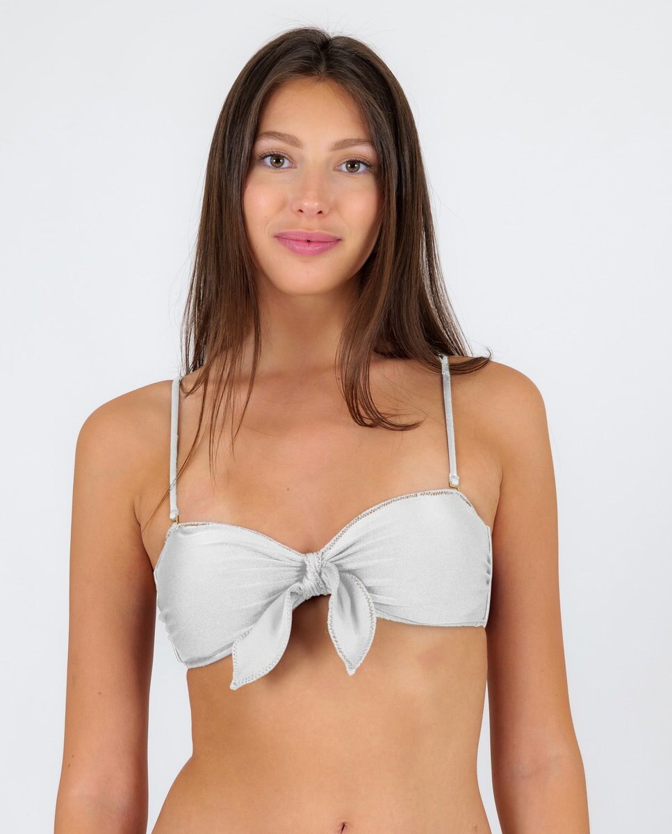Top de bikini bandeau liso con relleno - Río de Sol - Brillo Brillo-1