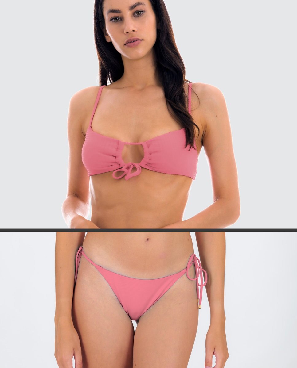 Braga de bikini con lazo lisa - Río de Sol - Brillo Brillo-2