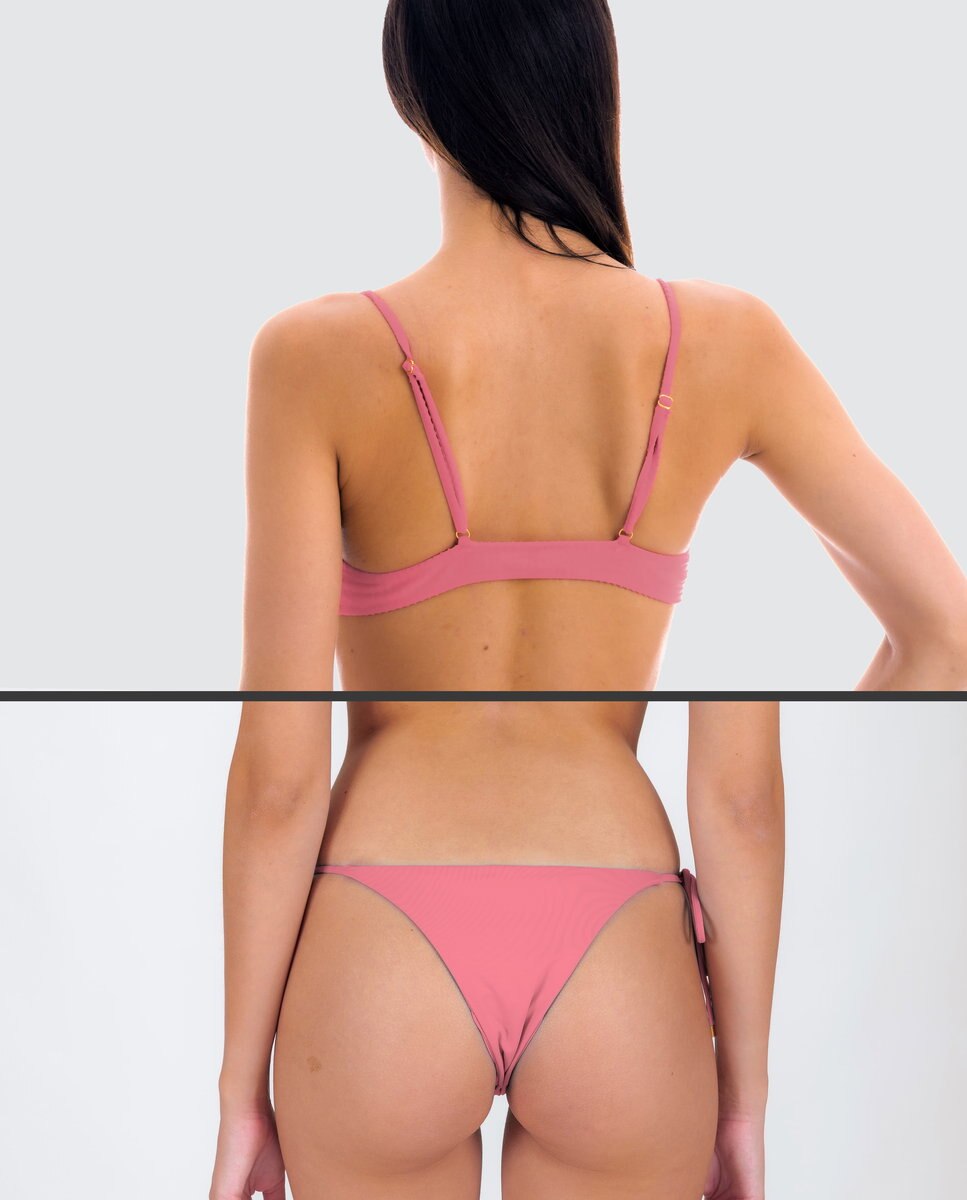 Braga de bikini con lazo lisa - Río de Sol - Brillo Brillo-3
