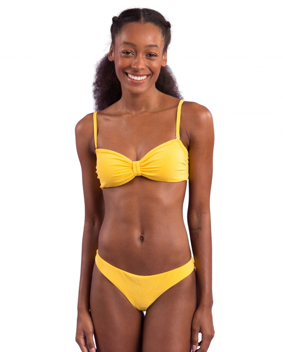 Braga de bikini brasileña lisa - Río de Sol - Amarillo Flúor Amarillo Flúor-2