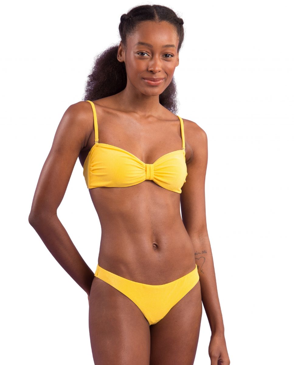 Braga de bikini brasileña lisa - Río de Sol - Amarillo Flúor Amarillo Flúor-4