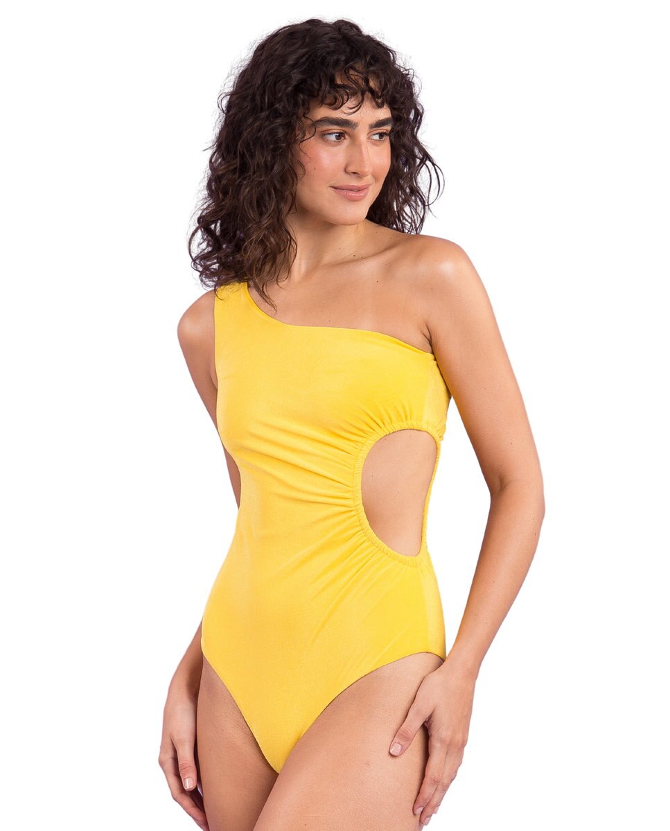 Bañador de mujer asimétrico liso - Río de Sol - Multicolor Multicolor-4