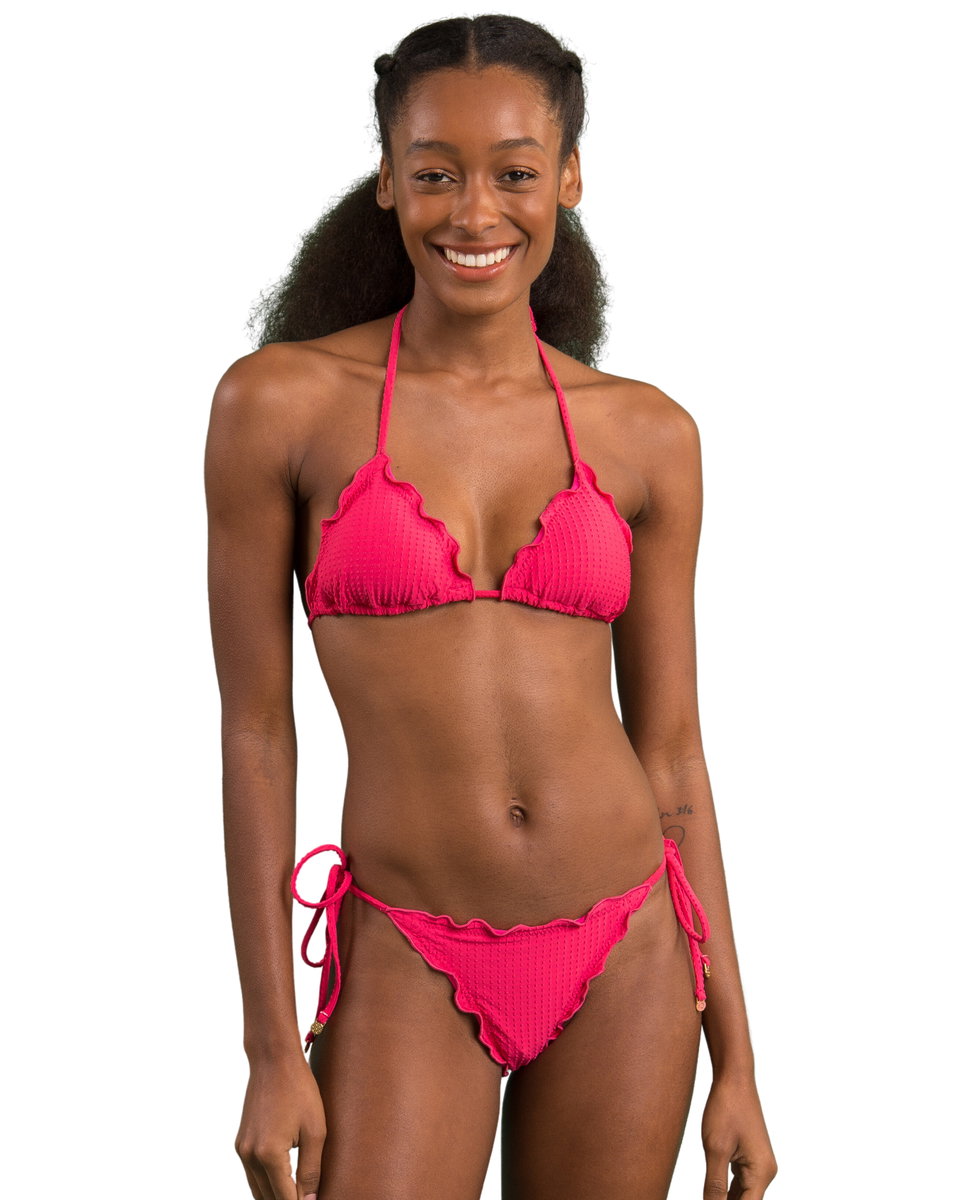 Top de bikini triángulo liso con relleno - Río de Sol - Brillo Brillo-2