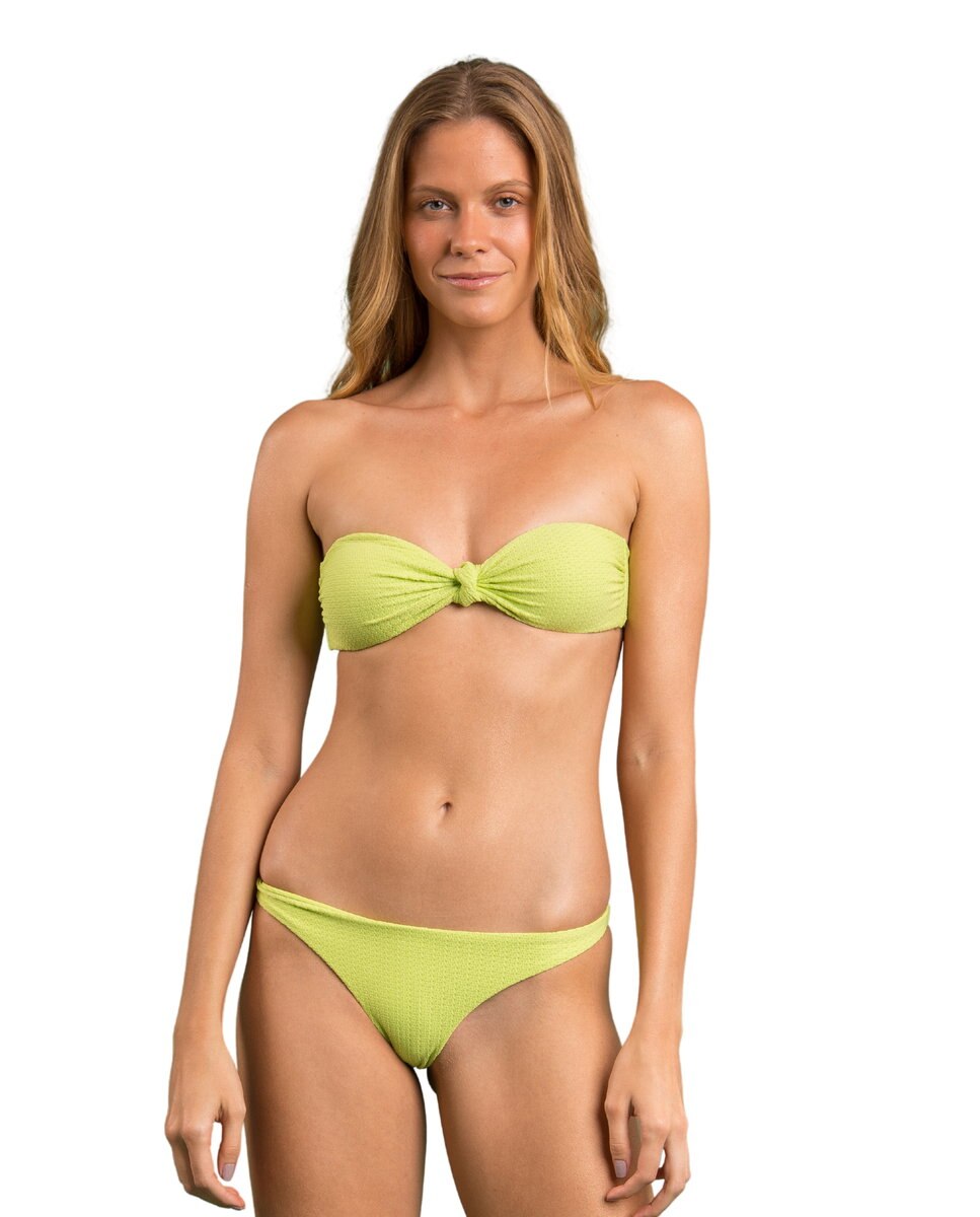 Braga de bikini brasileña lisa - Río de Sol - Verde claro Verde claro-2