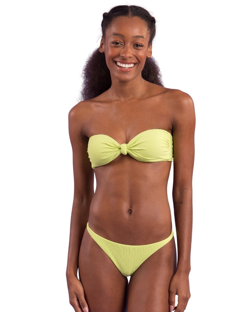 Braga de bikini brasileña lisa - Río de Sol - Verde claro Verde claro-2