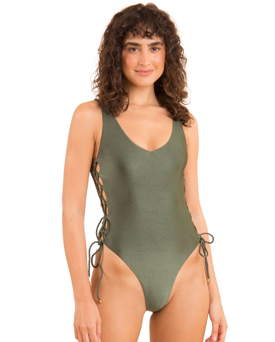 Bañador de mujer brasileño liso - Río de Sol - Brillo Brillo-2