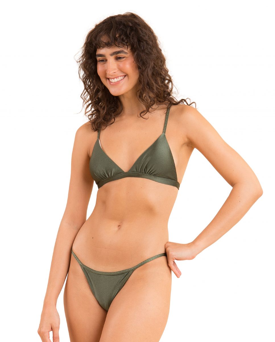 Braga de bikini brasileña lisa - Río de Sol - Brillo Brillo-4