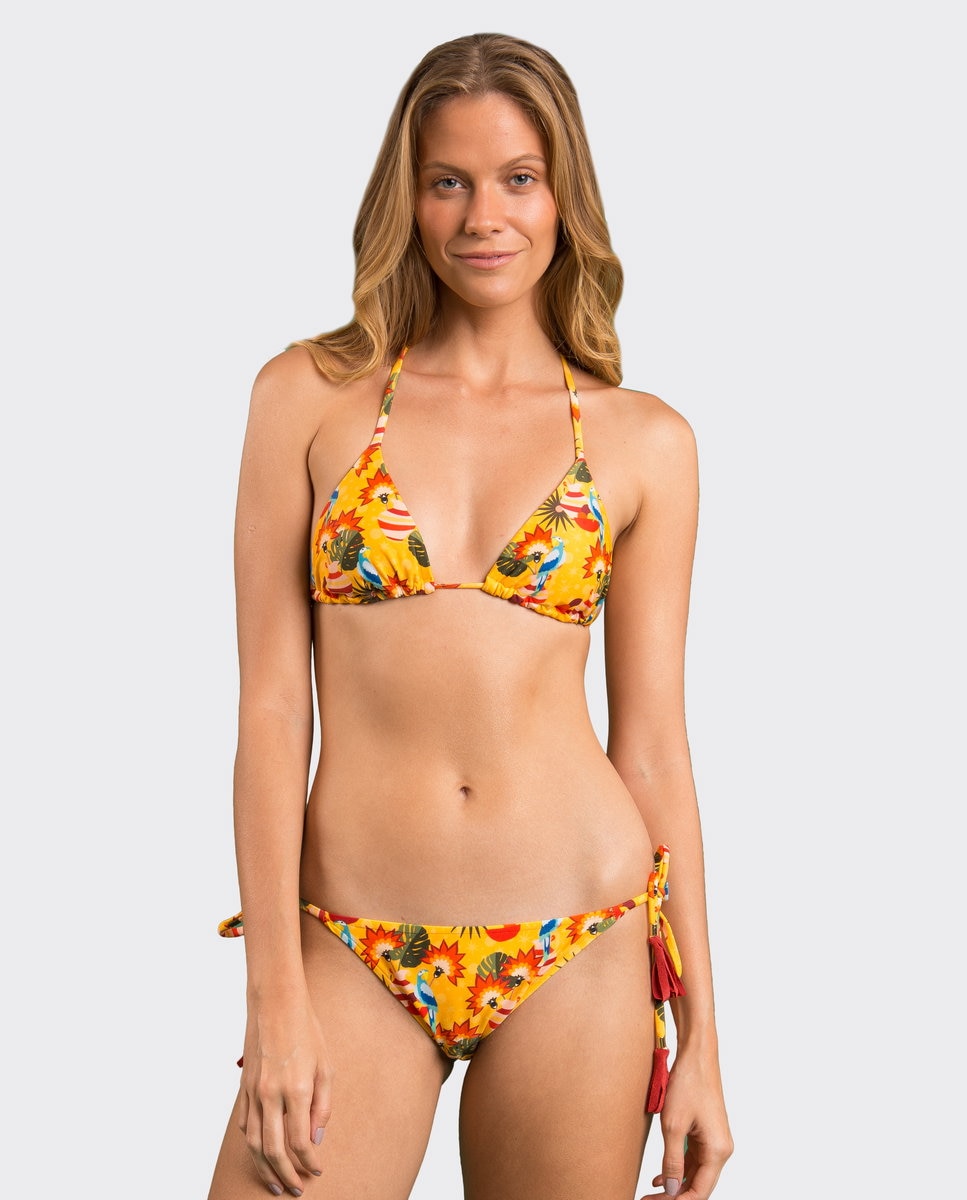 Braga de bikini con lazo estampada - Río de Sol - Multicolor Multicolor-2