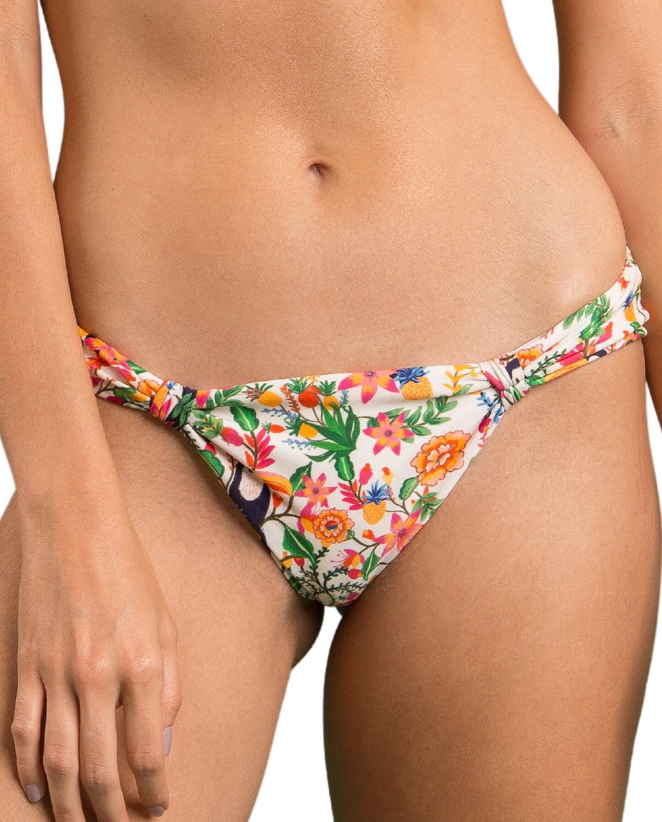 Braga de bikini brasileña estampada - Río de Sol - Blanco roto Blanco roto-1