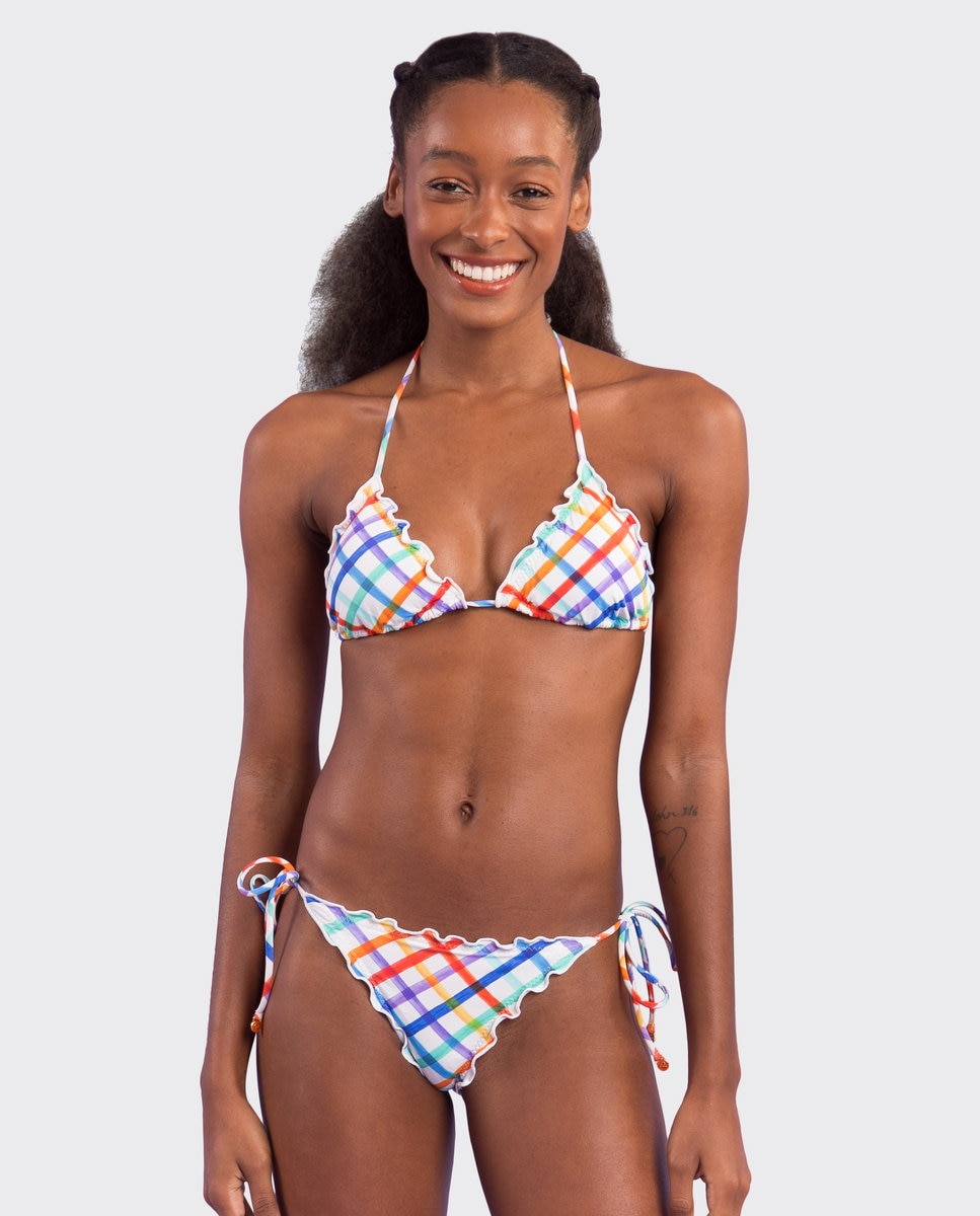 Braga de bikini con lazo estampada - Río de Sol - Blanco roto Blanco roto-2