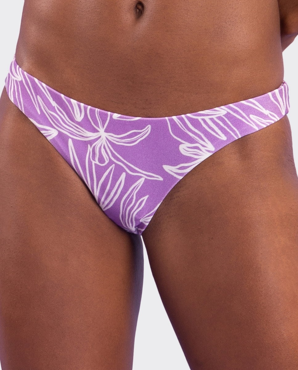 Braga de bikini brasileña estampada - Río de Sol - Morado pastel Morado pastel-1