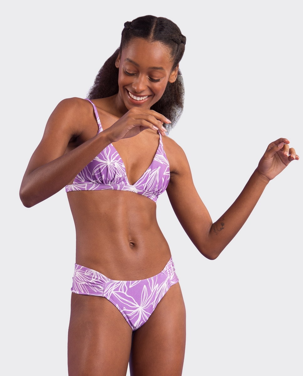 Braga de bikini brasileña estampada - Río de Sol - Morado pastel Morado pastel-4