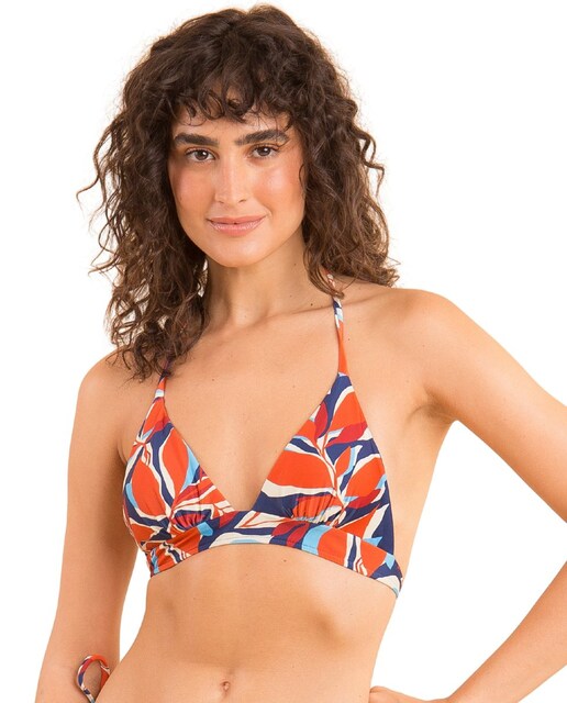 Imagen 0 de Top de bikini triángulo estampado con relleno