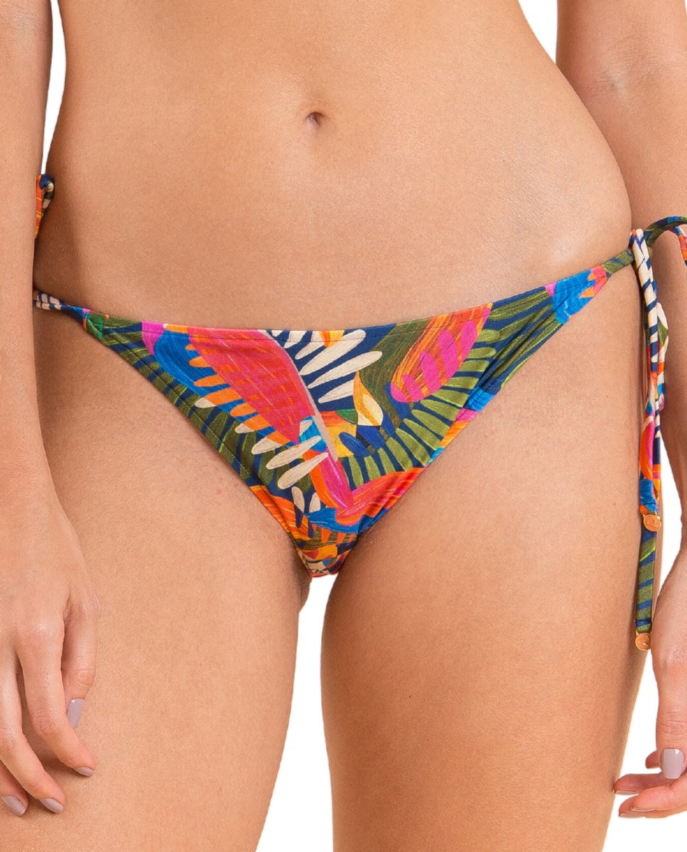 Braga de bikini con lazo estampada - Río de Sol - Azul fumé Azul fumé-1