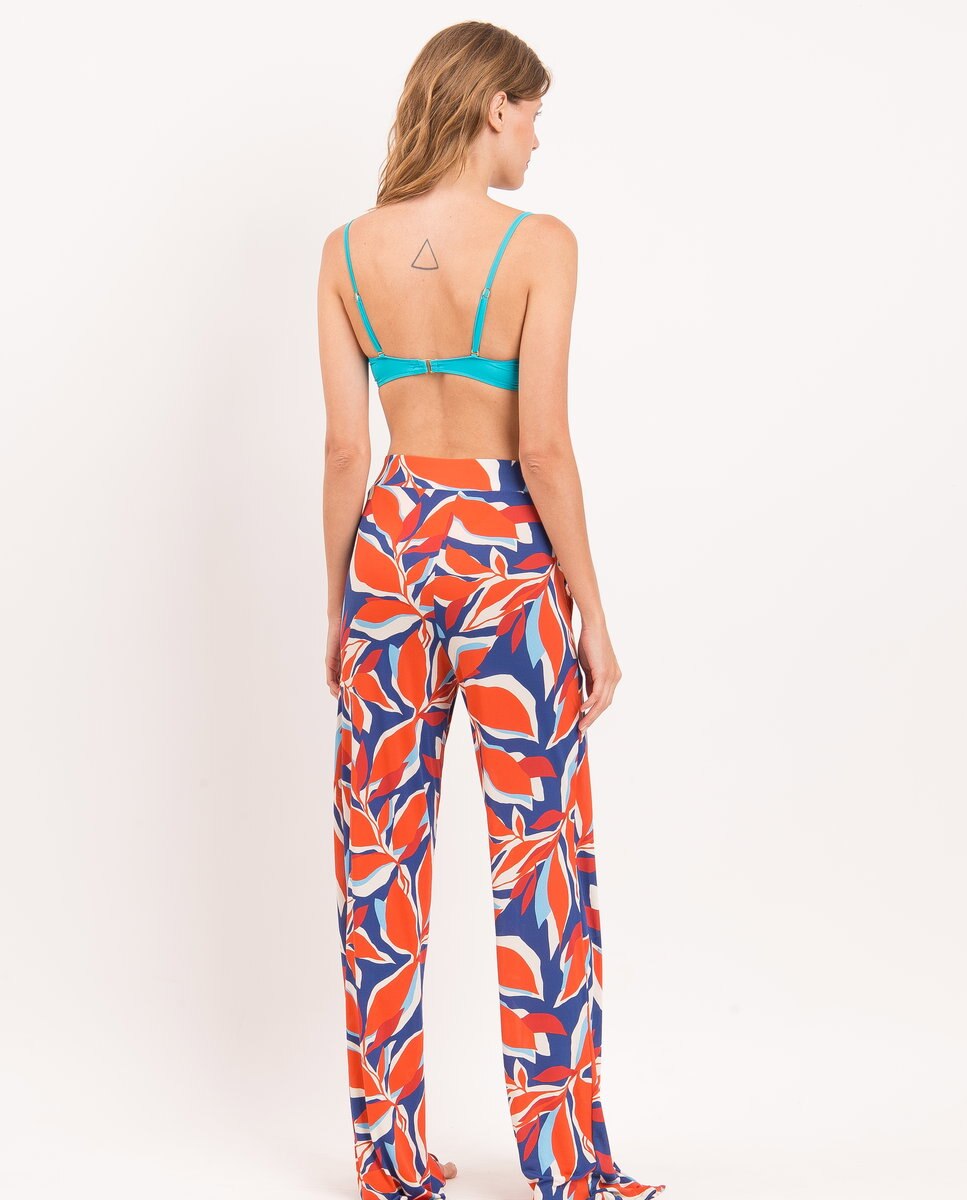 Pantalones largos de playa de mujer - Río de Sol - Azul Océano Azul Océano-3