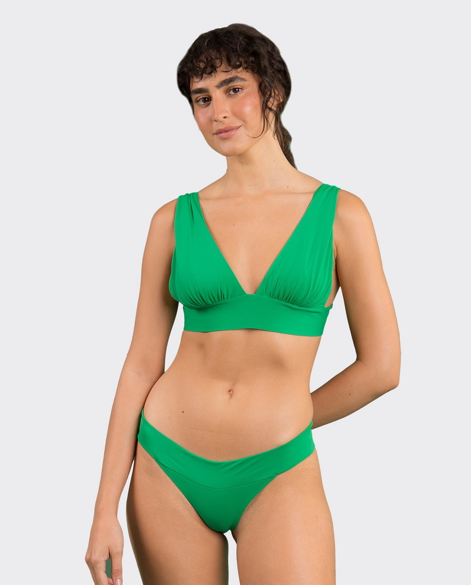 Braga de bikini brasileña lisa - Río de Sol - Verde claro Verde claro-2