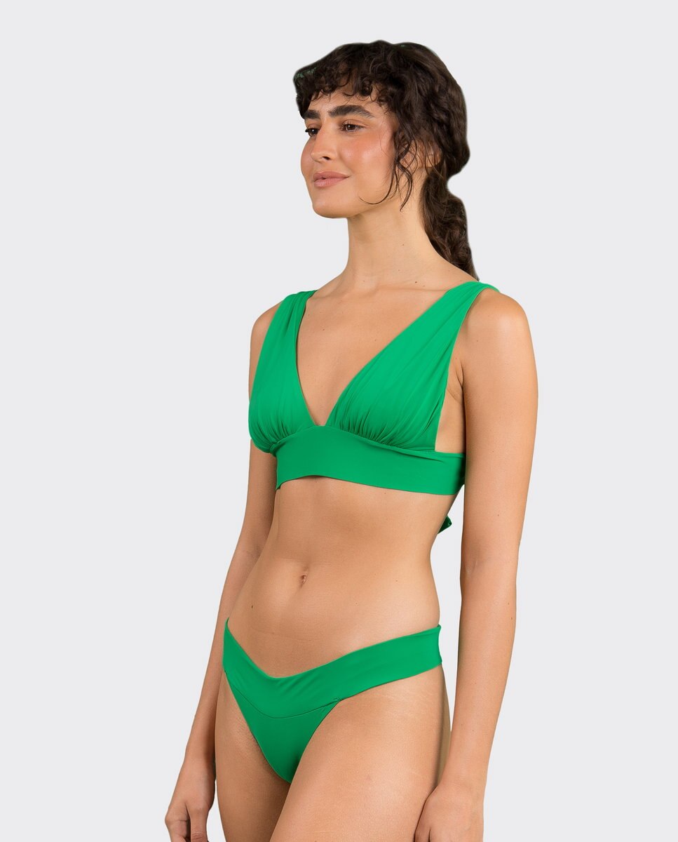 Braga de bikini brasileña lisa - Río de Sol - Verde claro Verde claro-4