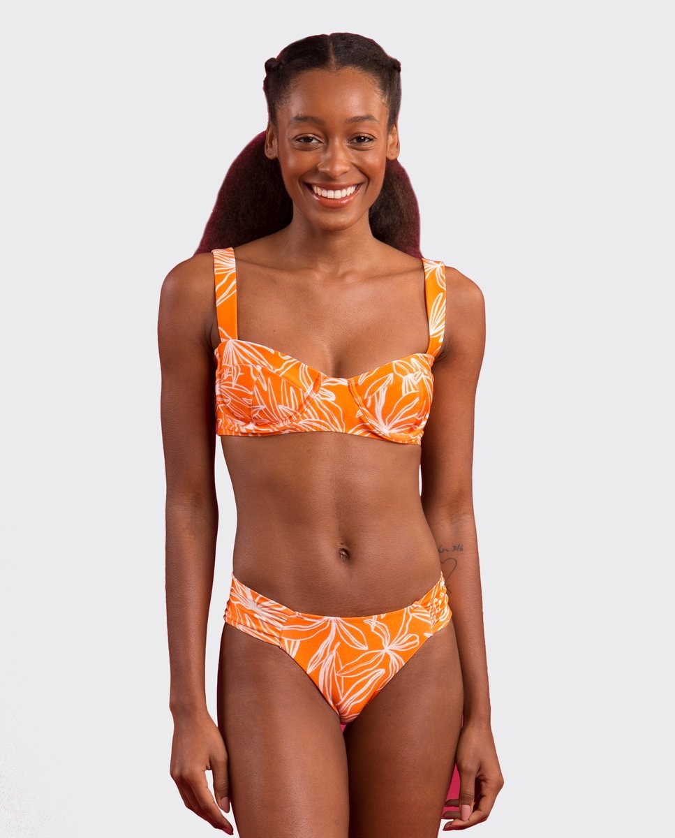 Top de bikini balconette estampado con relleno - Río de Sol - Naranja volcanico Naranja volcanico-2