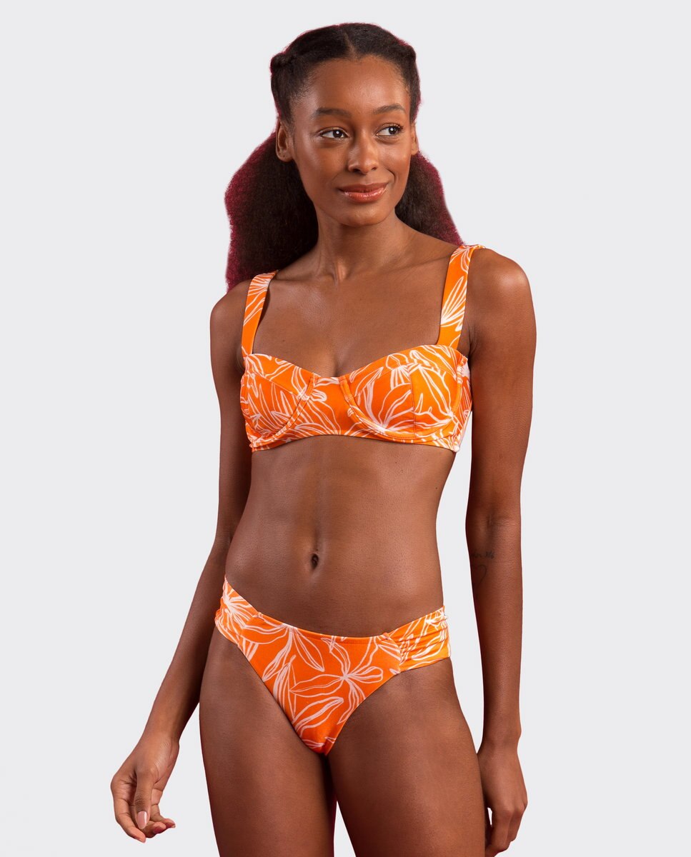 Top de bikini balconette estampado con relleno - Río de Sol - Naranja volcanico Naranja volcanico-4