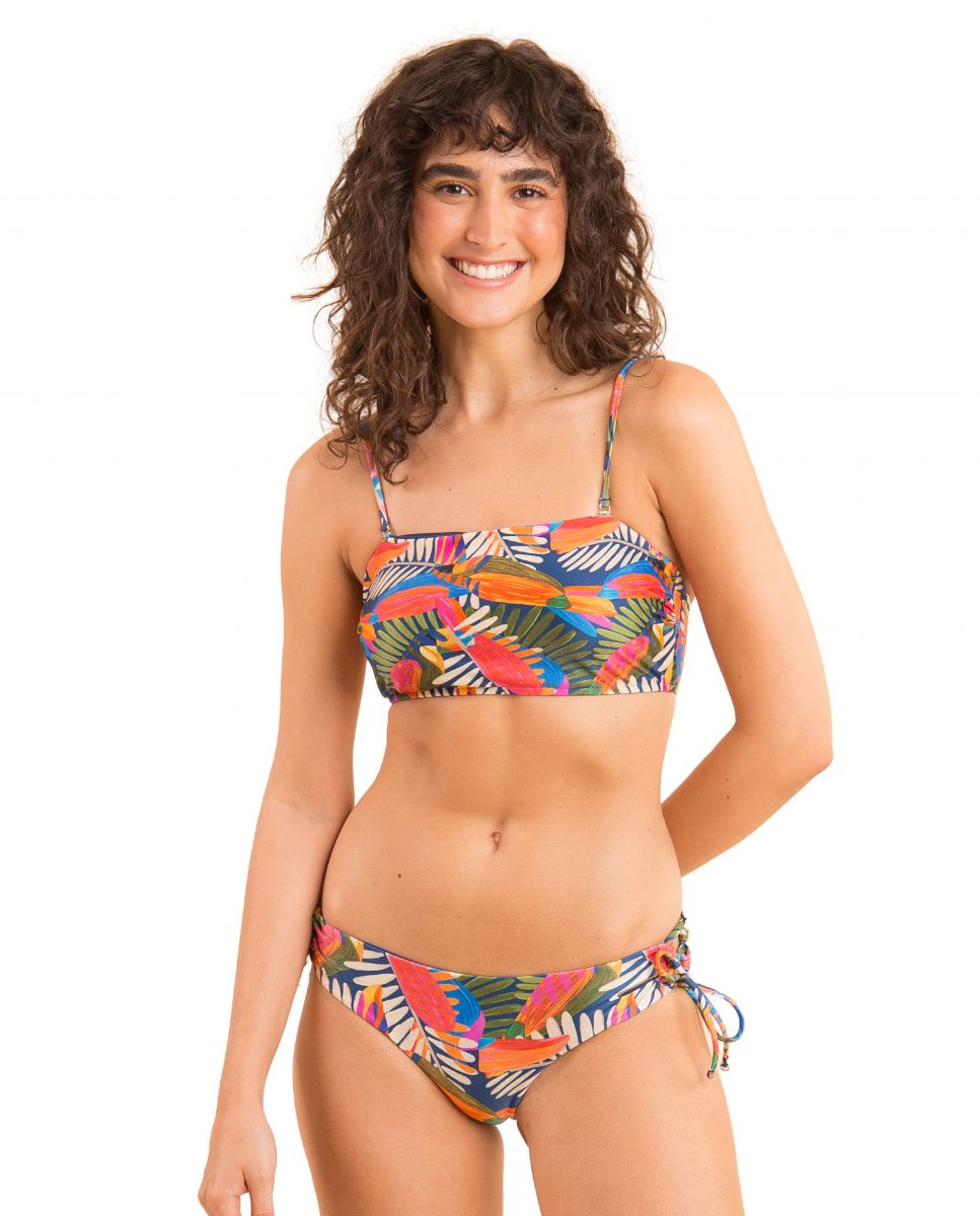 Braga de bikini con lazo estampada - Río de Sol - Multicolor Multicolor-2