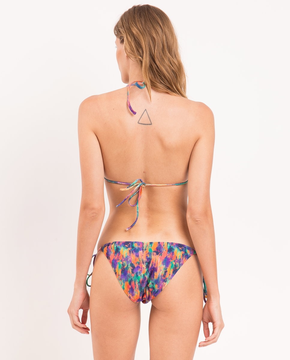 Braga de bikini con lazo estampada - Río de Sol - Azul fumé Azul fumé-3