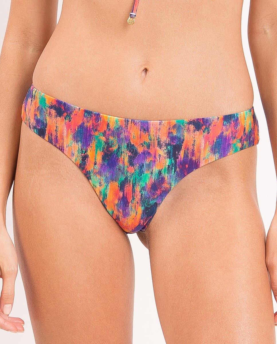 Braga de bikini brasileña estampada - Río de Sol - Azul fumé Azul fumé-1