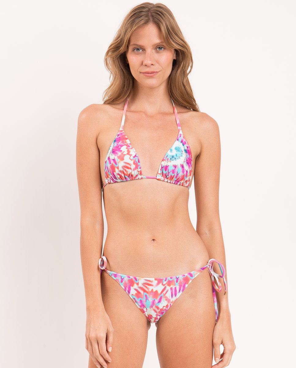 Braga de bikini con lazo estampada - Río de Sol - Azul fumé Azul fumé-2
