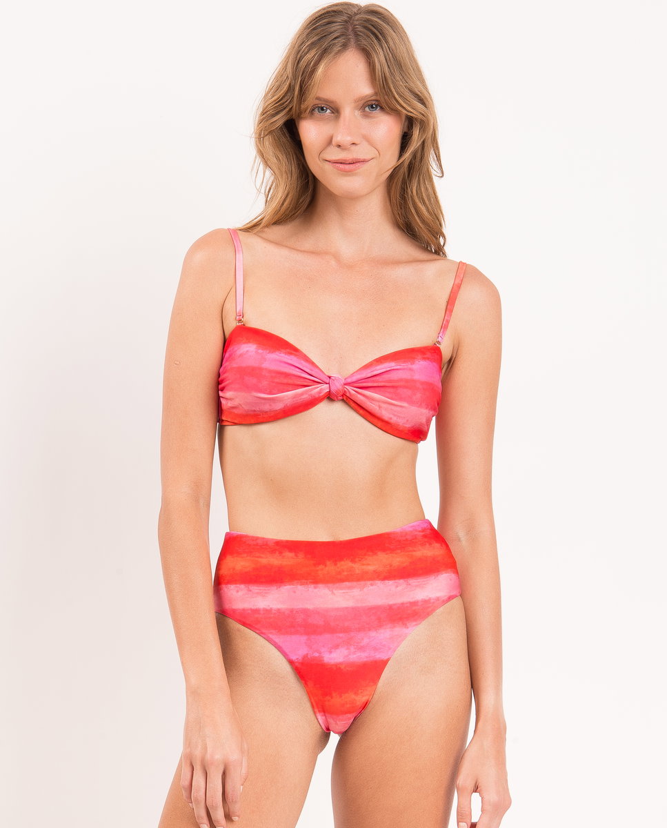 Braga de bikini culotte estampada - Río de Sol - Beige Beige-2