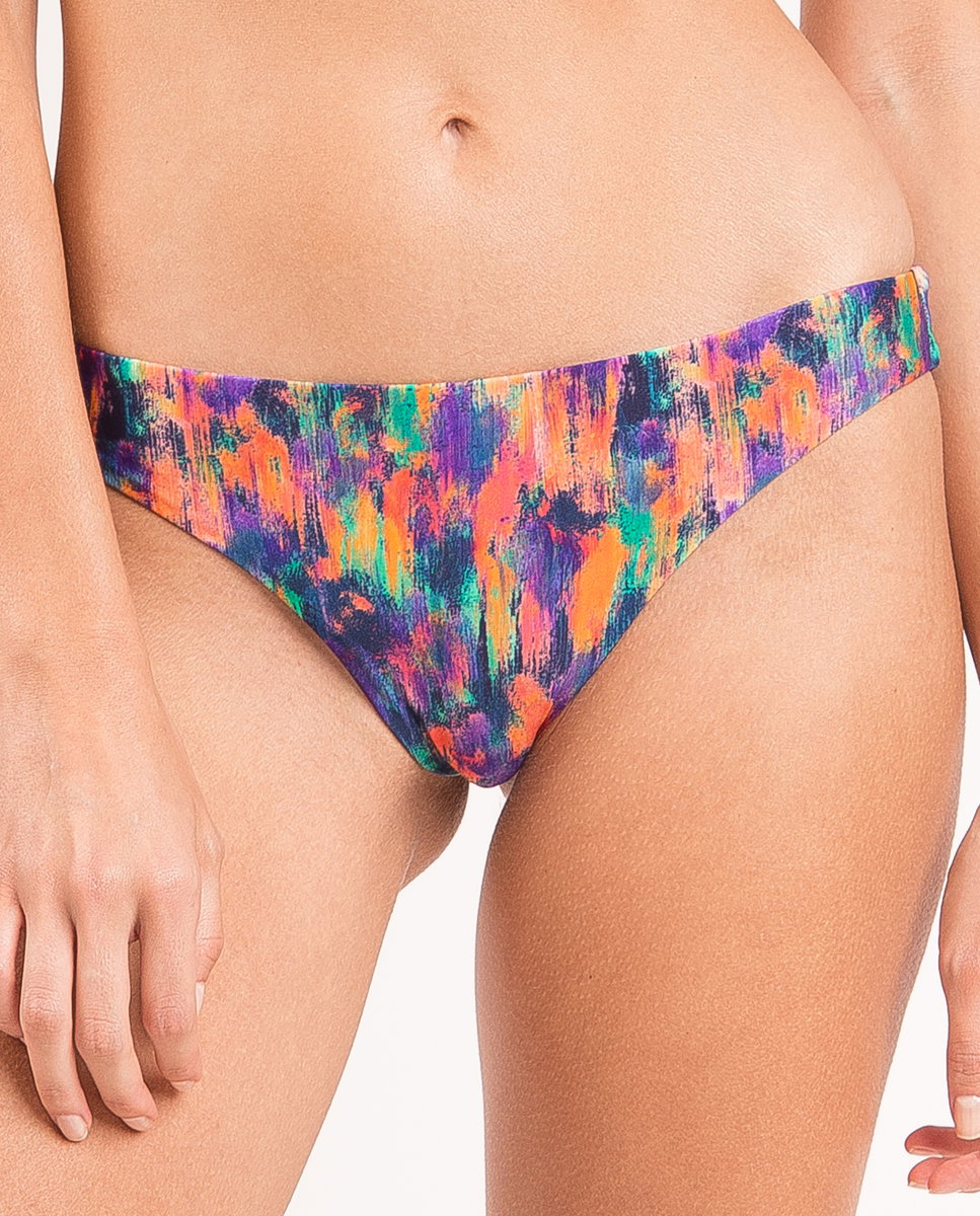 Braga de bikini brasileña estampada - Río de Sol - Azul fumé Azul fumé-1