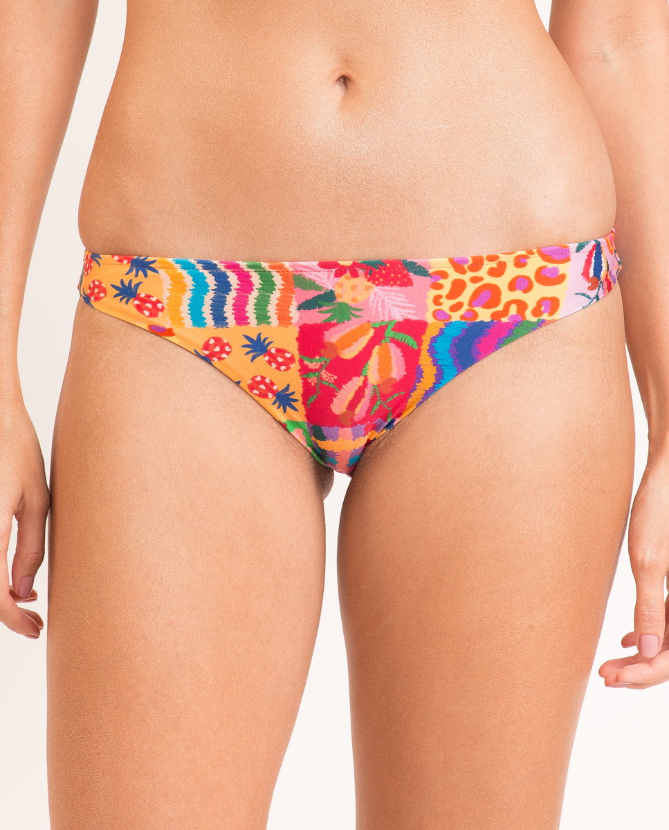 Braga de bikini brasileña estampada - Río de Sol - Azul fumé Azul fumé-1