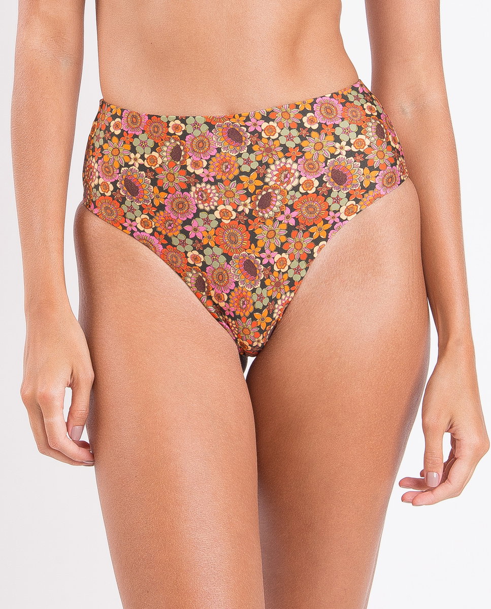 Braga de bikini culotte estampada - Río de Sol - Azul fumé Azul fumé-1