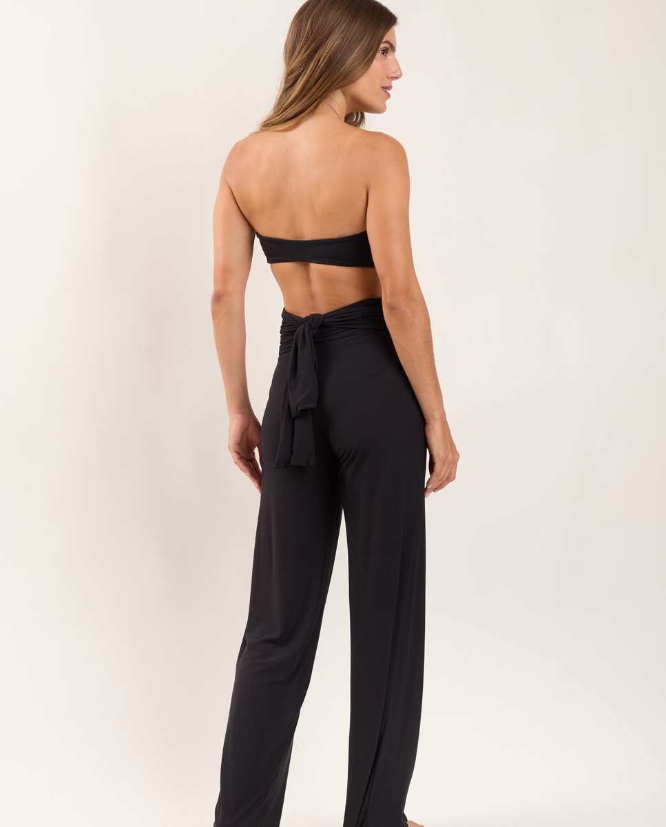 Pantalones largos de playa de mujer - Río de Sol - Negro Negro-3