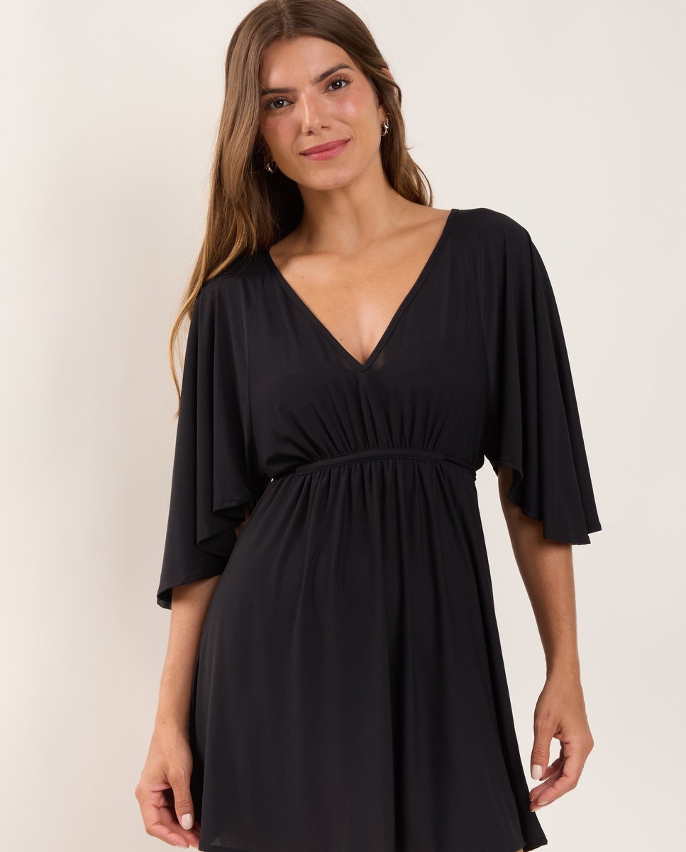 Vestido de playa mini - Río de Sol - Negro Negro-1