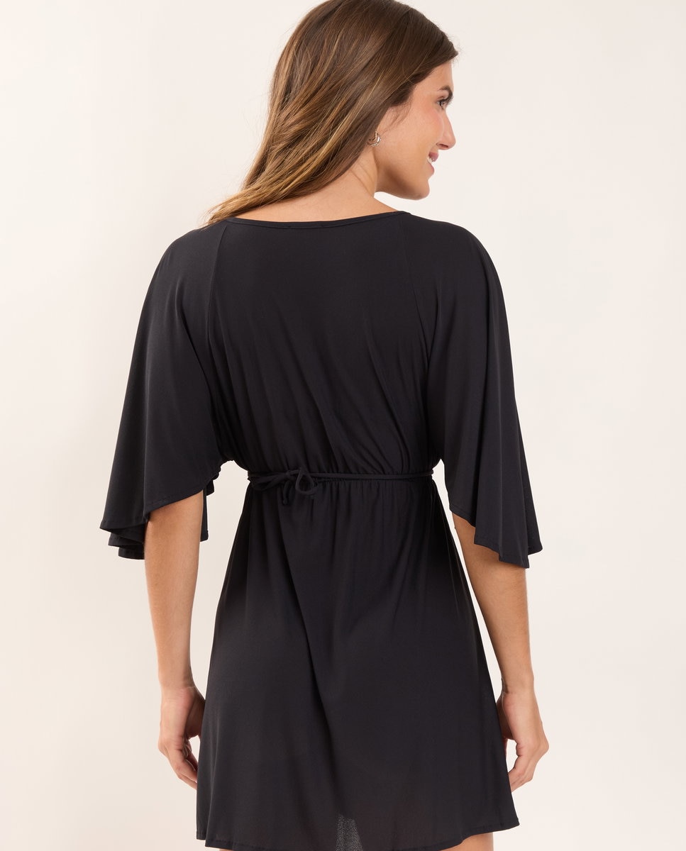 Vestido de playa mini - Río de Sol - Negro Negro-2