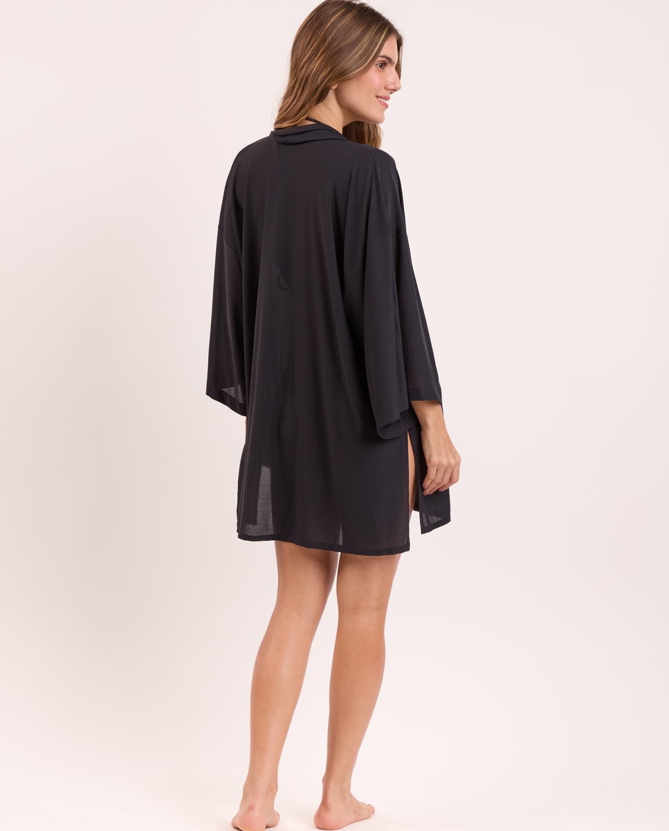 Caftan de playa de mujer - Río de Sol - Negro Negro-3