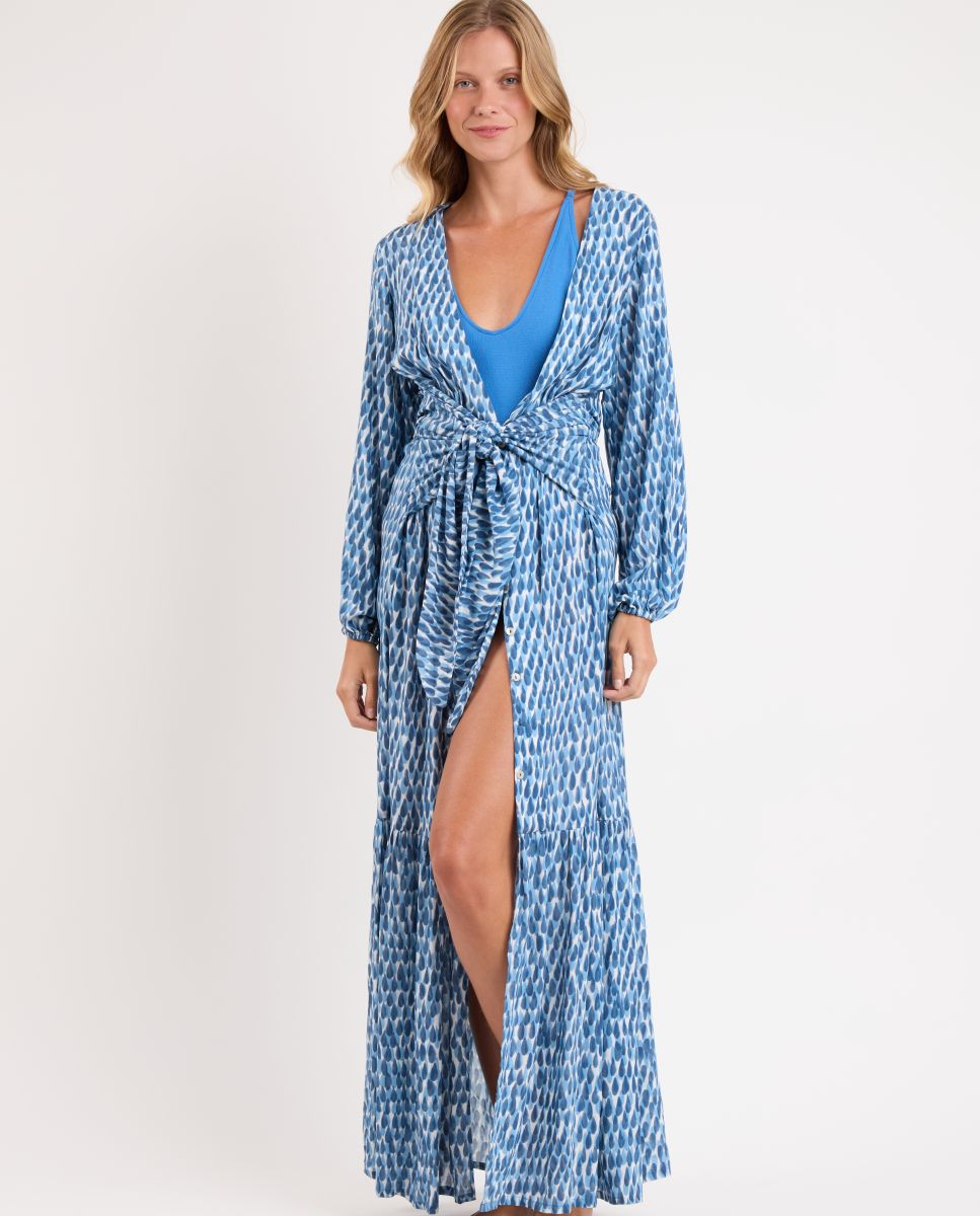Imagen 0 de Vestido de playa maxi Azul