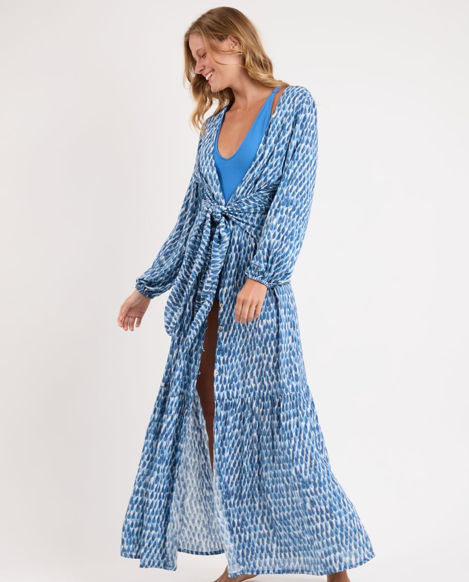 Vestido de playa maxi - Río de Sol - Azul Azul-3