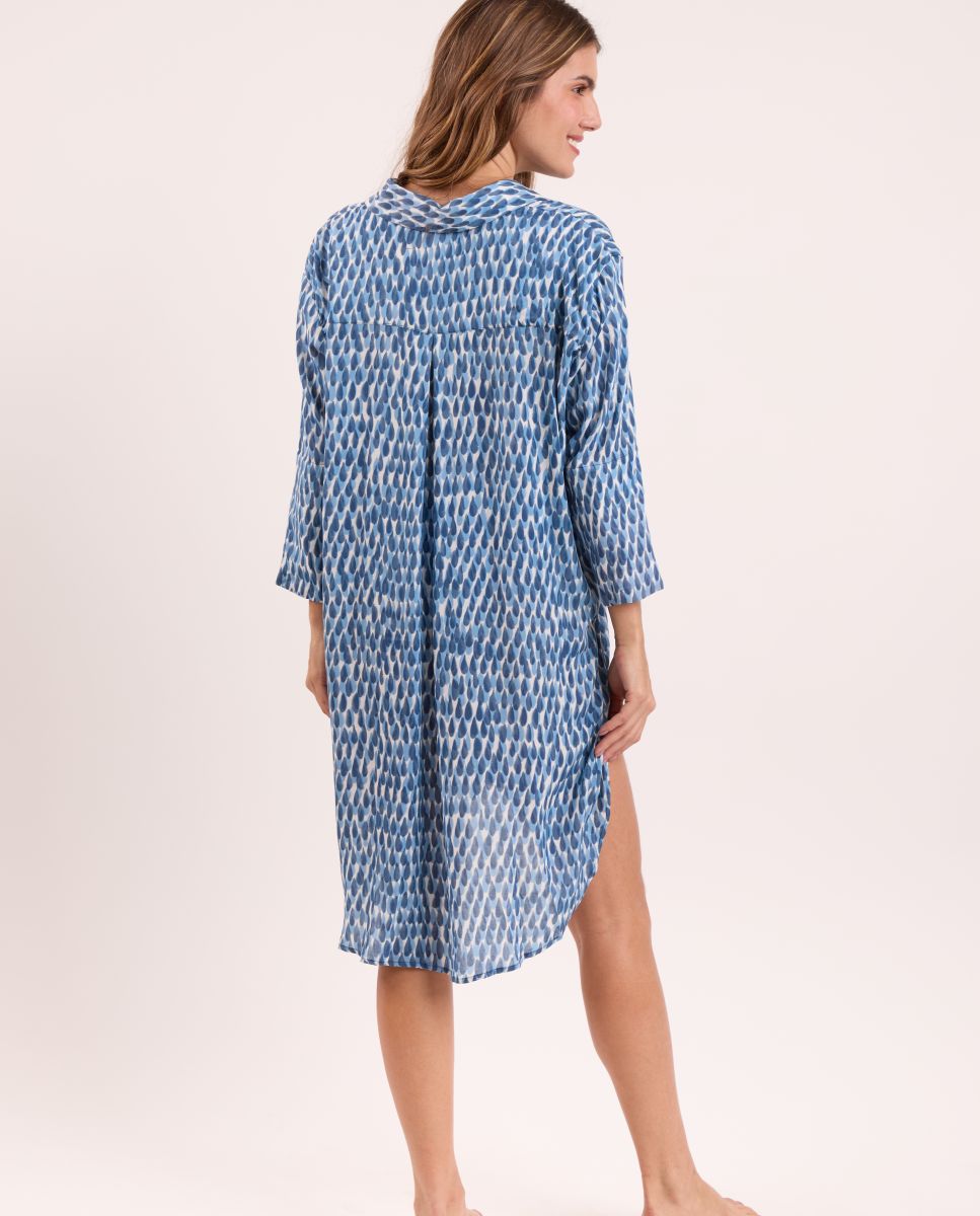 Vestido de playa de mujer - Río de Sol - Azul / Blanco Azul / Blanco-2