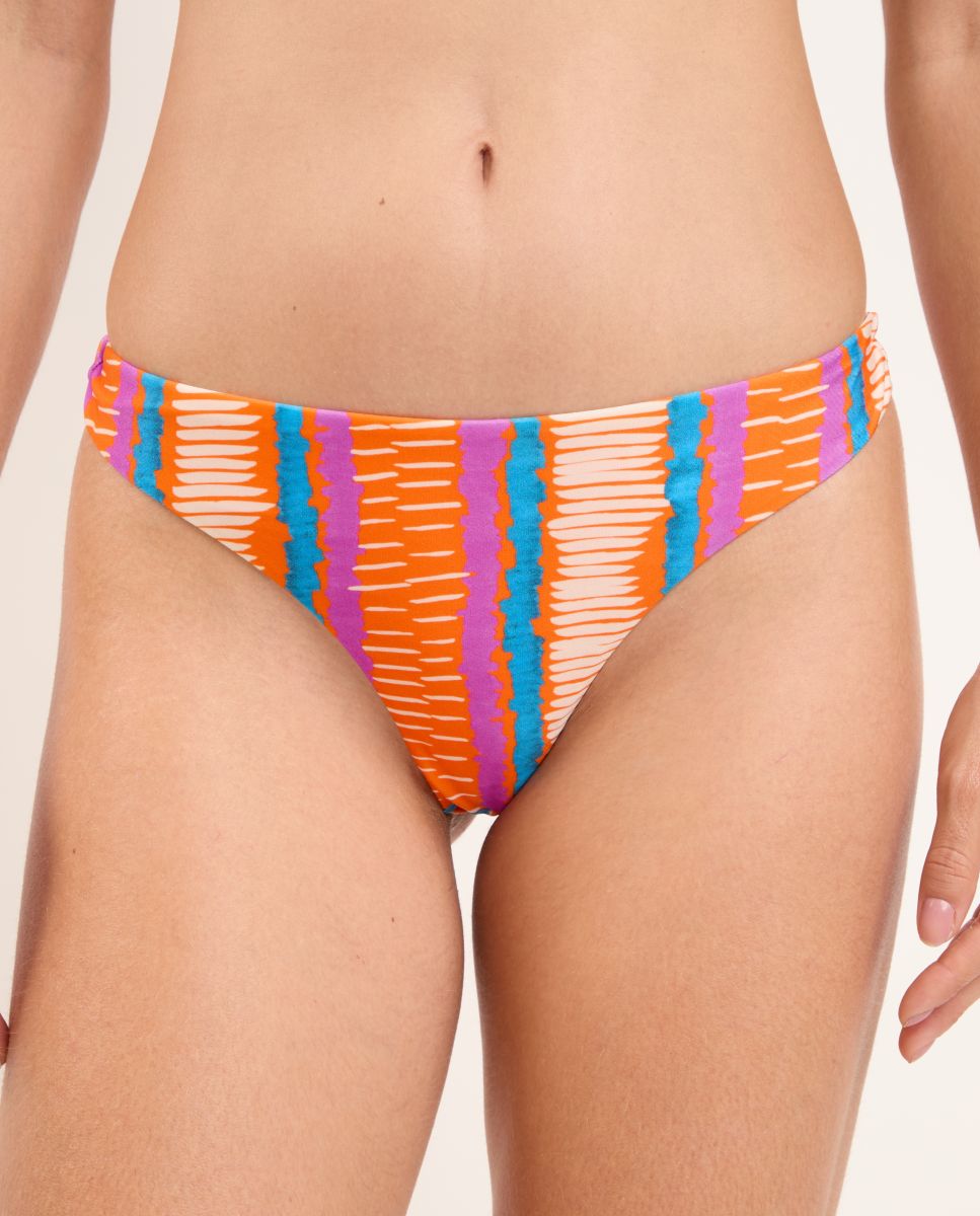 Braga de bikini brasileña estampada - Río de Sol - Naranja Naranja-1