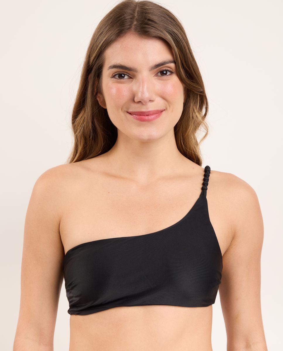Top de bikini liso con relleno - Río de Sol - Negro Negro-1