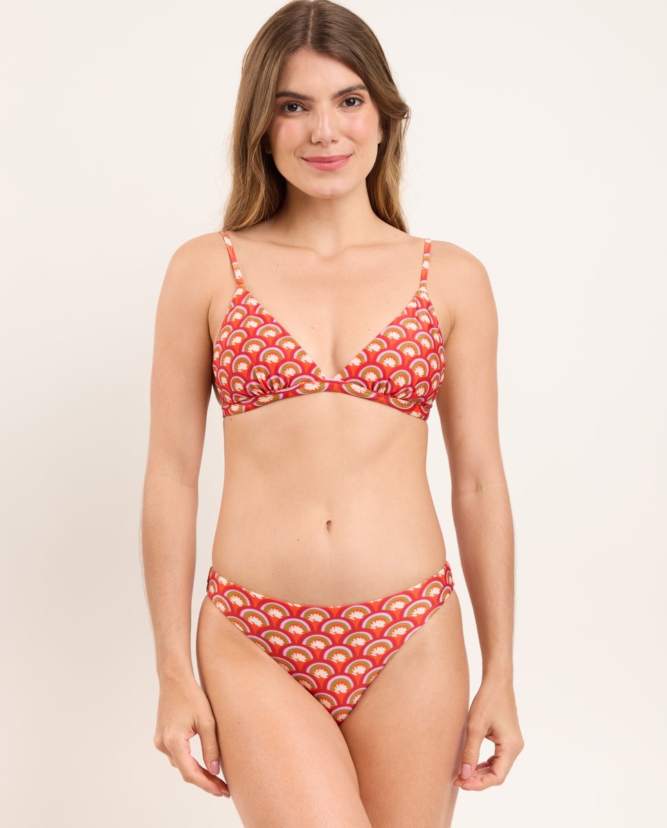 Braga de bikini brasileña estampada - Río de Sol - Beige Beige-2