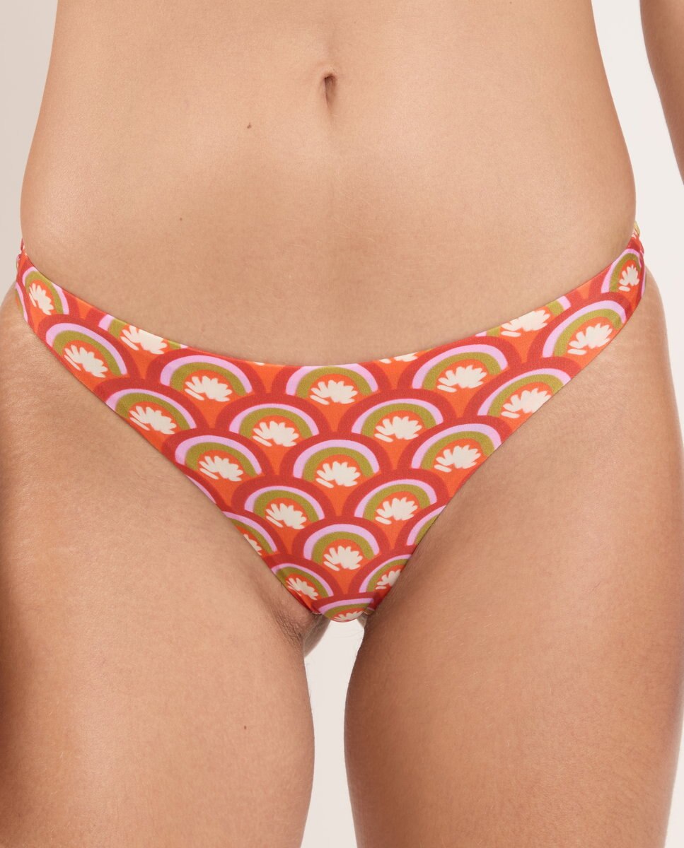 Braga de bikini brasileña estampada - Río de Sol - Beige Beige-1