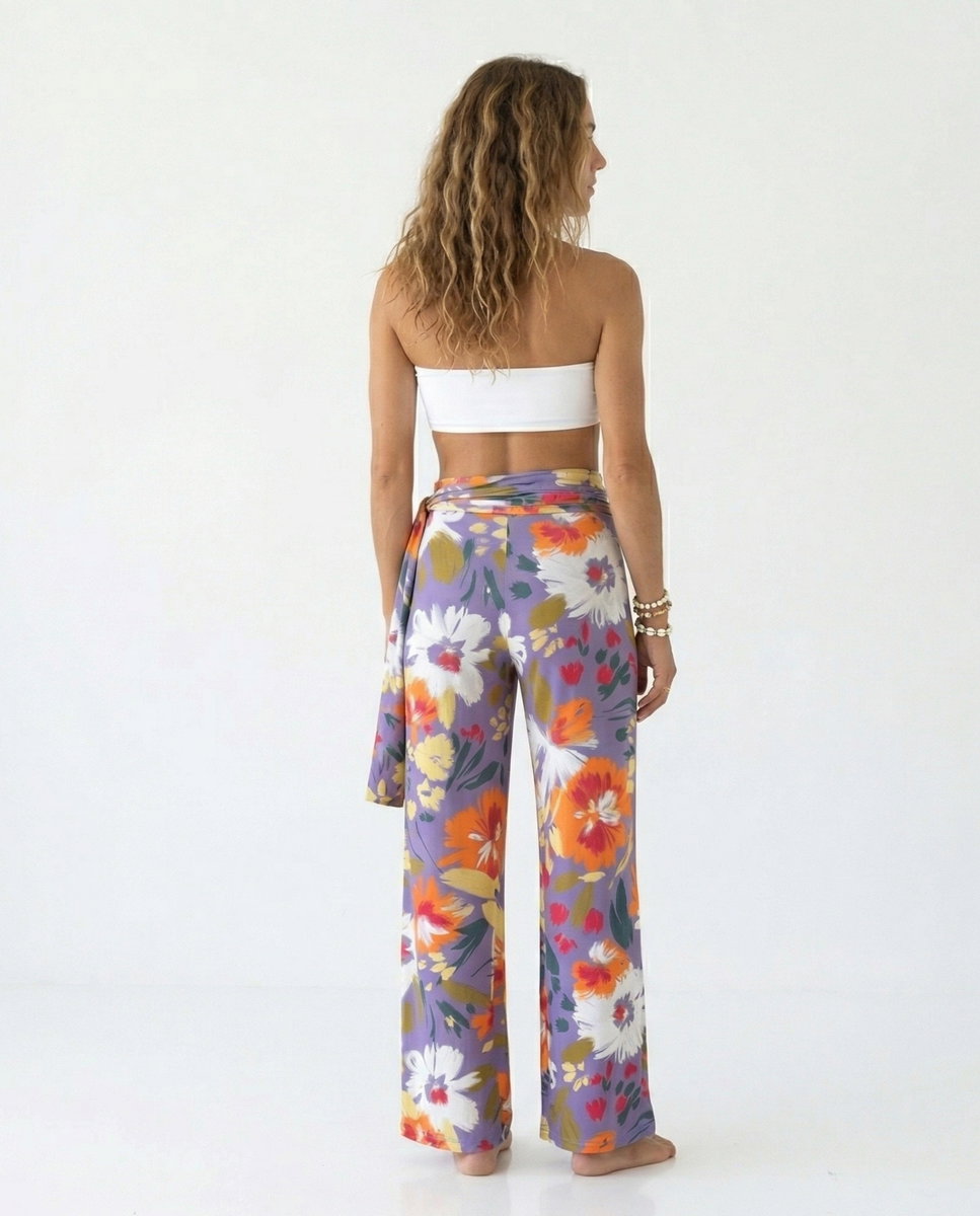 Pantalones largos de playa de mujer - Río de Sol - Morado Morado-2