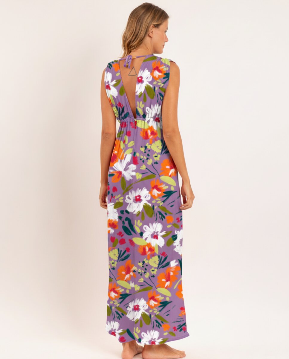 Vestido de playa maxi - Río de Sol - Morado / Verde claro Morado / Verde claro-2